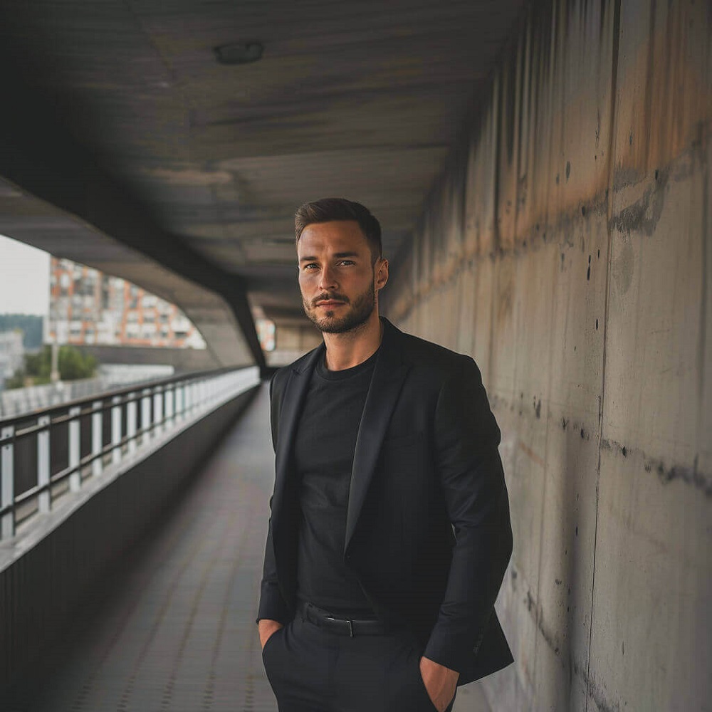 black suit