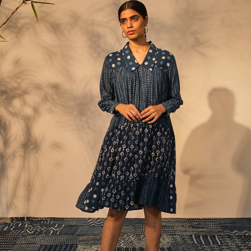 Casual-Wear-Midi-Dress-Akashii-Clothing-Blue