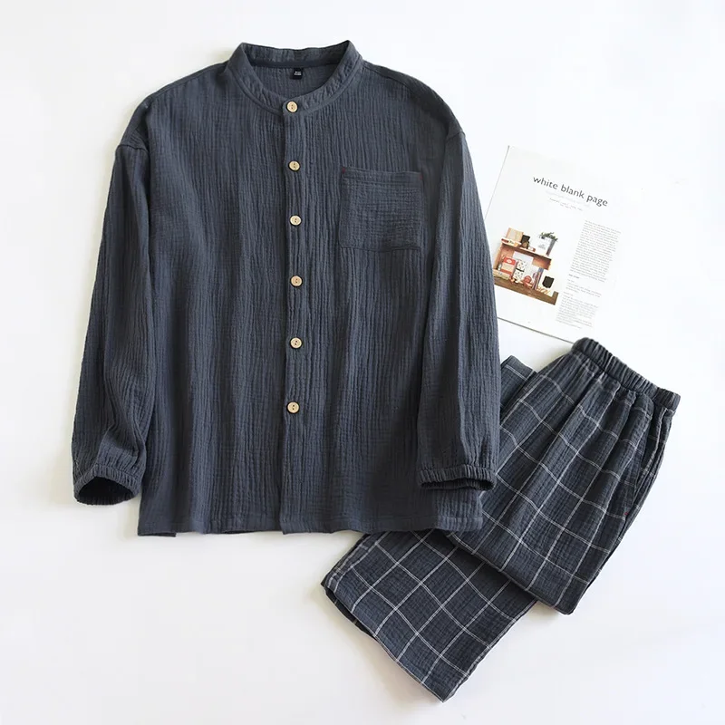 pure-cotton-double-layer-gauze-mens-pyjamas-pajamas-long-sleeves