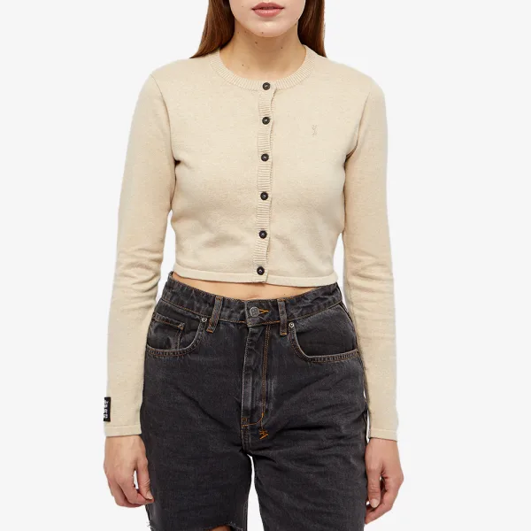 cropped white cardigan