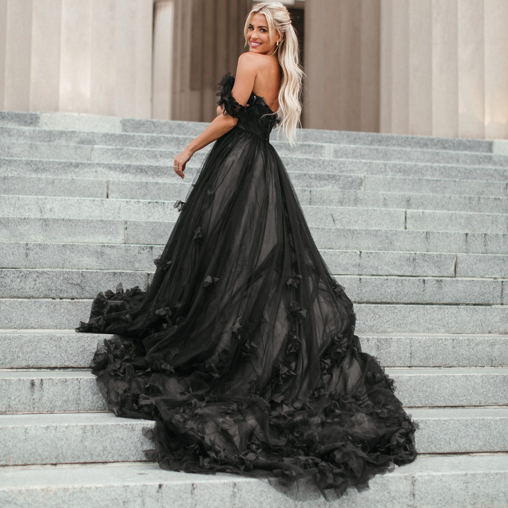black wedding gown