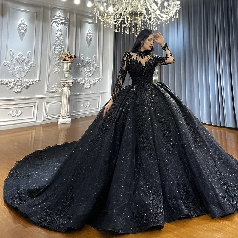 black wedding gown