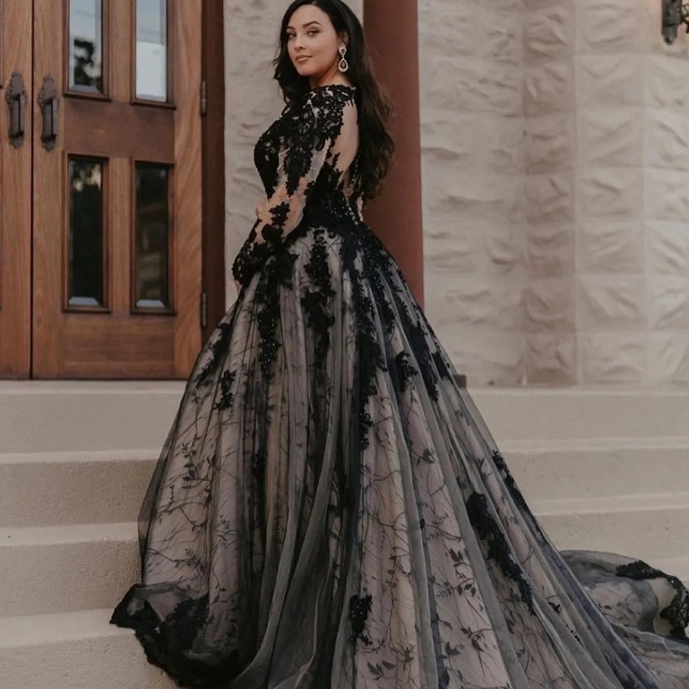 black wedding gown